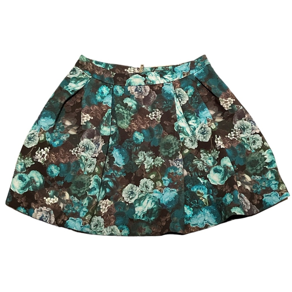 Express Floral Mini Pleated Skirt